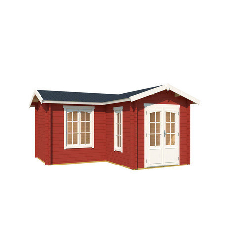 Lasita Maja Gartenhaus Portsmouth in Schwedenrot, B/H/T: 450 x 245,1 x 447,6 cm - Bild 3