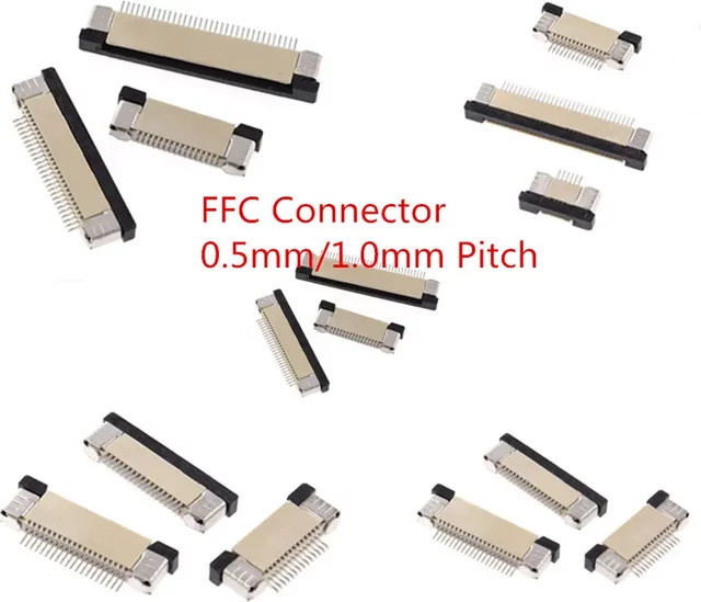 10 Stück FPC-Stecker Schubladentyp FFC-Flachkabelsockel mit 0,5 mm oder 1,0 mm Rastermaß für 4P bis 60Pin - Bild 1