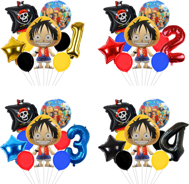One Piece Piraten Party Deko Set mit Bandai Folien- und Latexballons in Mehrfarbig für Kindergeburtstage - Bild 1