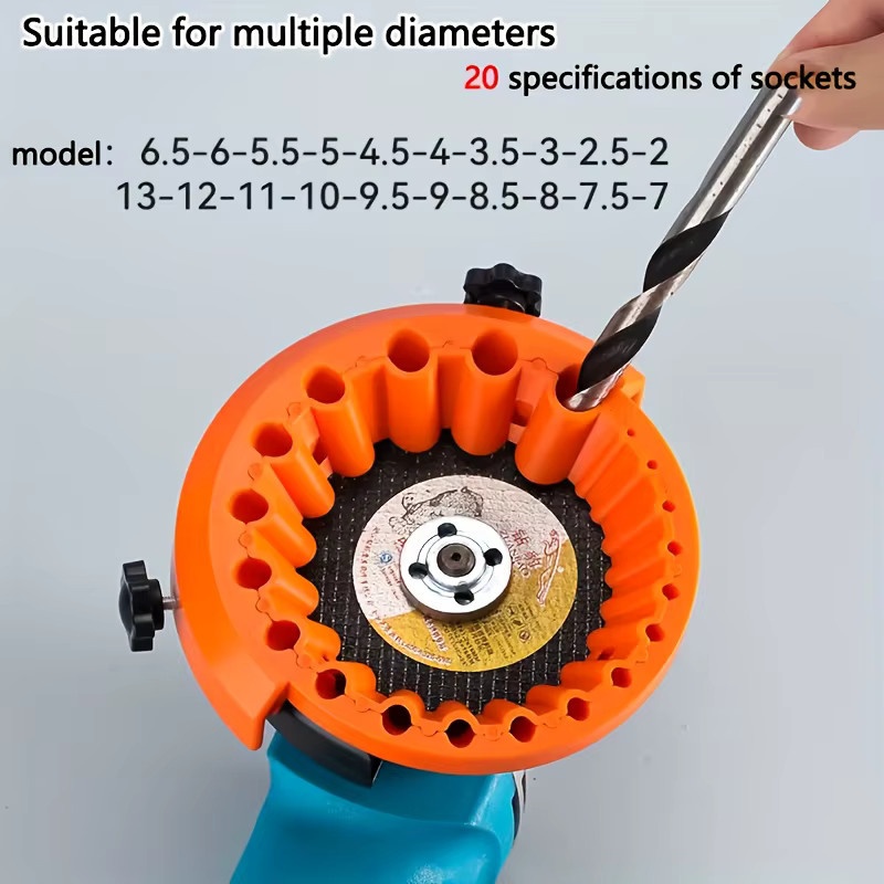 NIUXIANG Manueller Bohrerschärfer aus Kunststoff für 2 bis 13 mm Bohrer in Orange und Schwarz - Bild 6