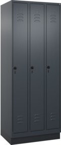 C+P Spind Classic PLUS Spind mit Sockel, 3 Abteile, Anthrazitgrau, H: 195 cm, B: 75 cm, T: 50 cm - Bild 1