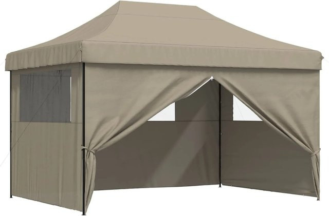 vidaXL Party-Zelt aus Oxford-Stoff und Stahl in Taupe, B/T/H: 279 x 410 x 315 cm - Bild 1