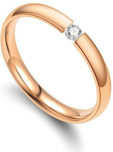 YIRAN Jewelry Ring, Edelstahl, Roségold, Zirkonia, Damen - Bild 1
