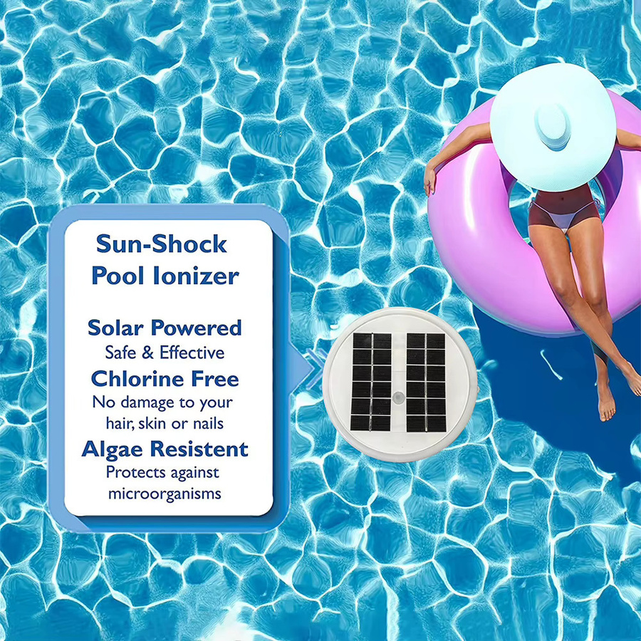 APWIKOGER Solarbetriebener Wasserreiniger in Weiß als Pool-Ionisator und Algenkiller für Schwimmbad, Whirlpool oder Spa mit Kupferanoden-Technologie - Bild 3