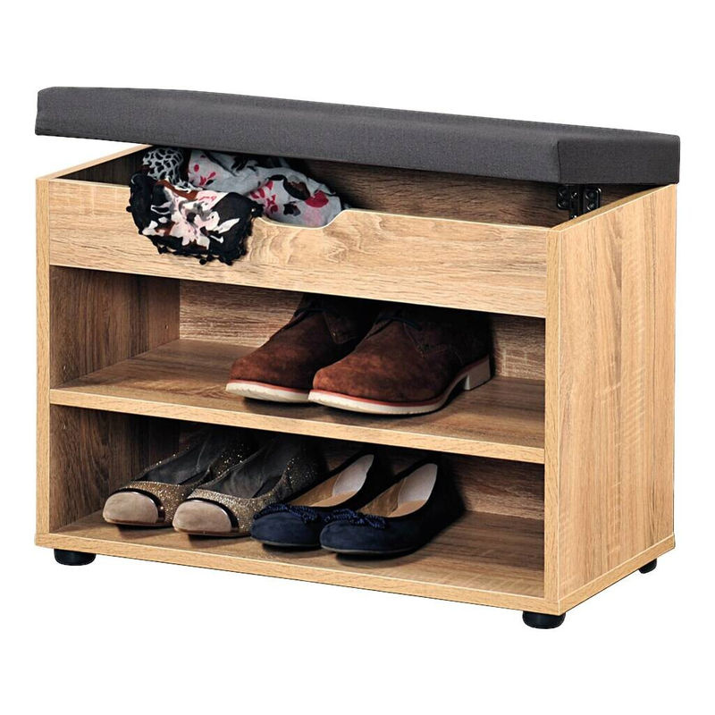 Kesper Schuhschrank mit Sitzkissen in Eiche, B/H/T: 30 x 45 x 60 cm - Bild 2