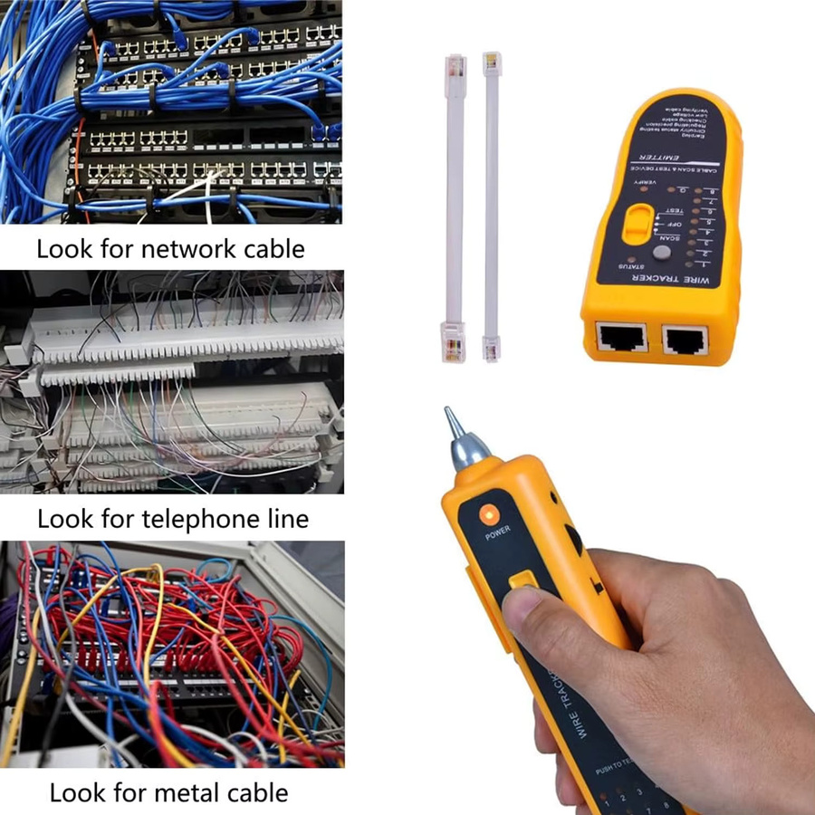 Mythtiger LAN-Netzwerkkabeltester für Cat5 Cat6 RJ45 UTP STP in Gelb - Bild 2