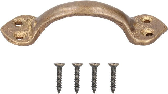 TOMTOP JMS Antiker Schrankgriff in Gold und Kupferoptik als Bow-Griff für Kleiderschränke und Schubladen aus Messing mit gebürstetem Finish - Bild 1