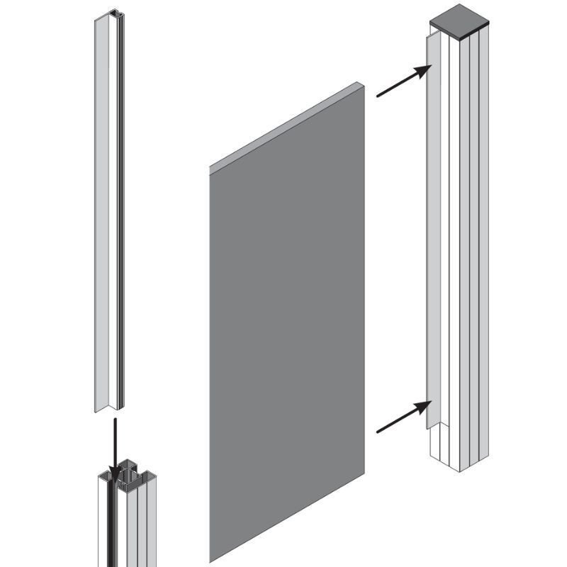 Winkelschiene Aluminium VETRO in Anthrazit, Weiß oder Silber - Bild 1