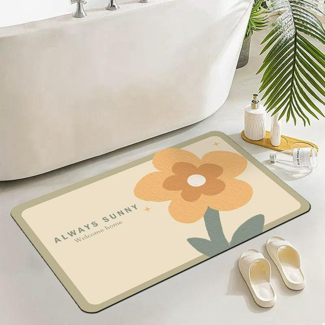 Saugfähige Kieselgur-Bodenmatte für Badezimmer und Toilette, beige, B/B: 40 x 60 cm - Bild 1