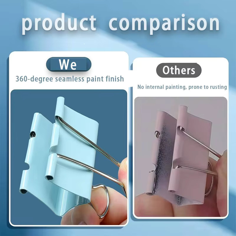M&G Lange Foldback Clips in Morandi-Farben aus Metall für Schule und Büro, Multicolor - Bild 5