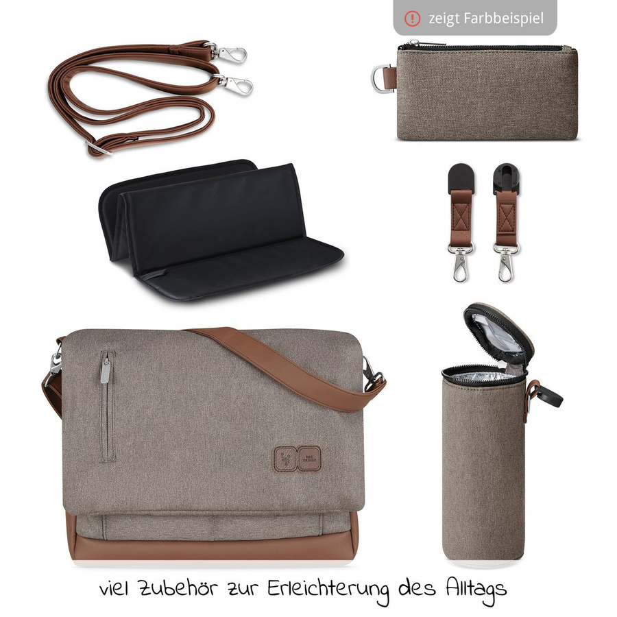 ABC Design Wickeltasche Urban Pure Edition Grain in Beige und Braun mit Wickelunterlage und Trageriemen - Bild 4