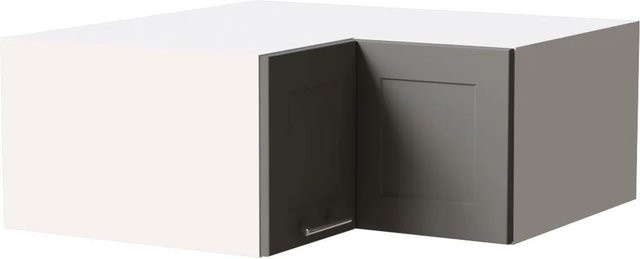 Feldmann-Wohnen Eckaufsatzschrank Oslo Küchenschrank mit Soft-Close-Türen Weiß und Staubgrau Matt, B/T/H: 90 x 36 x 90 cm - Bild 1