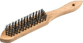 Klingspor BH 600 Handbürste Standard mit 4 Reihen und Holzgriff in Braun, B/T/H: 12,5 x 2,5 x 29,0 cm - Bild 1