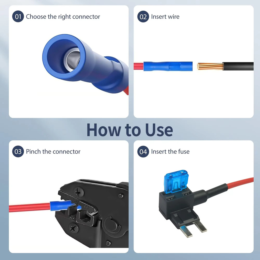 10 Stück kebidumei Add-a-Circuit-Adapter für Micro Mini Standard ATM Flachsicherungen, 12V Auto-Sicherungshalter in Schwarz - Bild 3