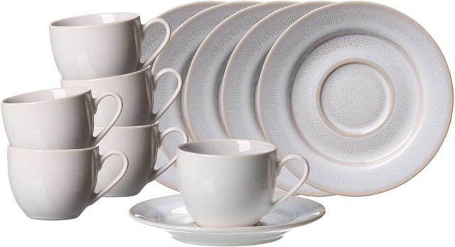 Ritzenhoff & Breker Espressotassen mit Untertassen Laredo 6er Set in Beige und Weiß, 90 ml - Bild 1