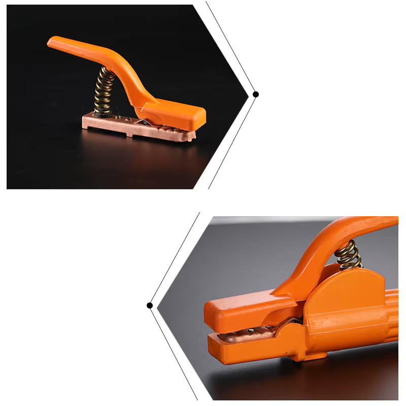 Robuste Kupferschweißklemme 500 A in Gold und Orange mit ergonomischem Design für MIG/WIG-Schweißen und industrielle Reparaturanschlüsse aus Messing - Bild 3