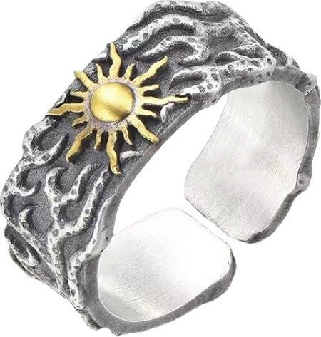 SAY Ring 925 Silber, Retro Oxid-Emaille, Damen - Bild 1