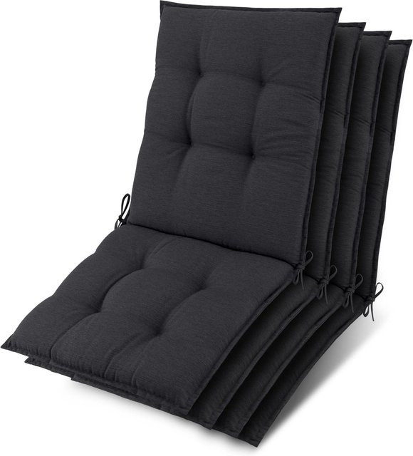 Beautissu 4er Set Niederlehner Auflage Sun-NL in Anthrazit, B/T/H: 105 x 50 x 8 cm - Bild 1