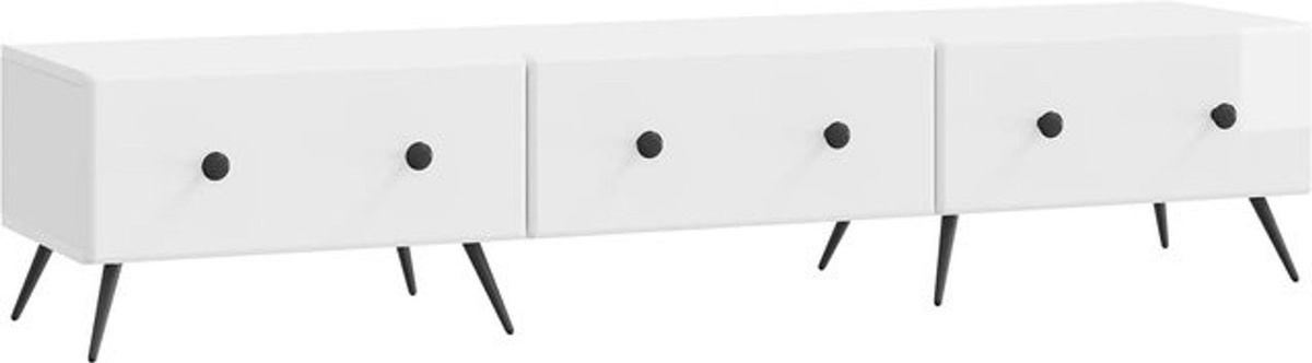 Modernes TV-Schränkchen von vidaXL in Weiß Hochglanz aus Holzwerkstoff, B/T/H: 147 x 34,5 x 30 cm - Bild 1