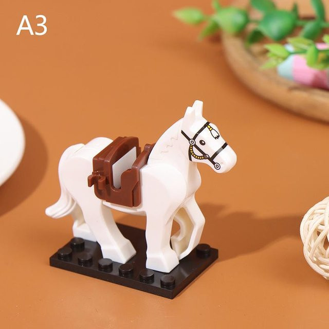 Mittelalterlicher Ritter, Pferd, Wolf, Spielzeugbausteine, 1-teiliges Set, ab 6 Jahren - Bild 1