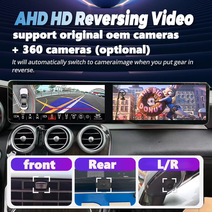 NAVIRIDER Dual Screen Android Carplay Autoradio mit Navigation und GPS für Mercedes Benz C GLC NTG 5.0 5.5 6.0 2016-2022, 12,3 Zoll, Schwarz - Bild 6