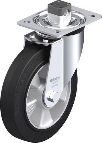 Blickle L-ALEV 200K-CS11 Lenkrolle mit Feststeller aus Stahl und Aluminium in Schwarz und Grau, Rad-Durchmesser: 20 cm, Tragfähigkeit: 400 kg - Bild 1