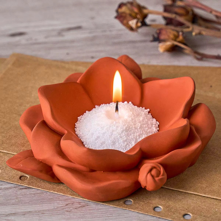 UDOCOOL Kamelie Ablage Silikonform für DIY Duftkerzen und Deko-Objekte in Orange - Bild 1