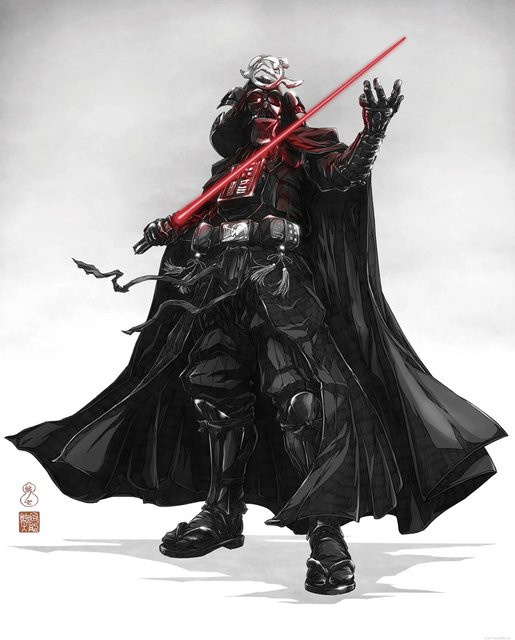 Komar Wandbild Star Wars Vision Samurai Dark Lord in Rot, Breite: 40 cm, Höhe: 50 cm - Bild 1