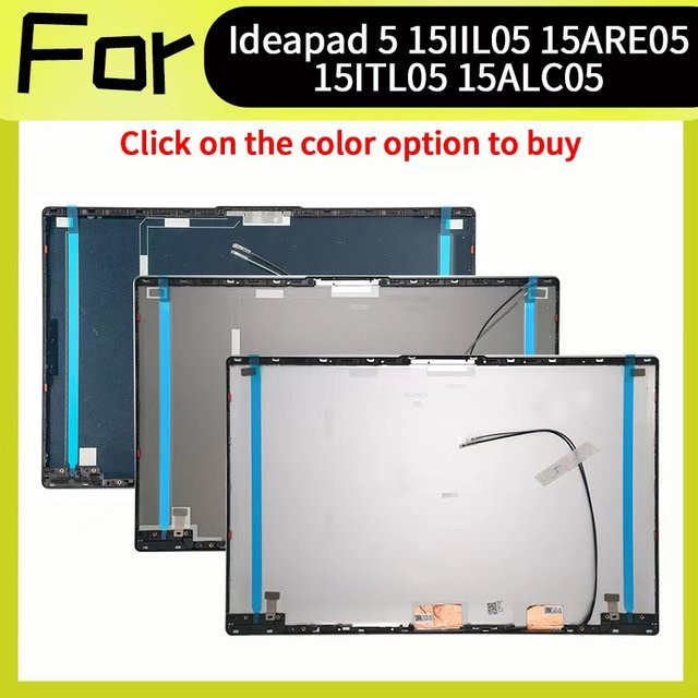 Lenovo LCD-Rückabdeckung mit WLAN-Antennenkabel aus Aluminium für Ideapad 5 15IIL05 15ARE05 15ITL05 15ALC05 in Silber/Grau/Blau - Bild 1