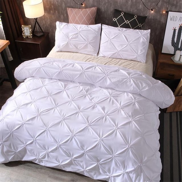 Bin Chi Textiles Queen Komfort Set 3-teilig Bettwäsche-Set aus Polyester in Weiß, B/H: 135 x 200 cm - Bild 1