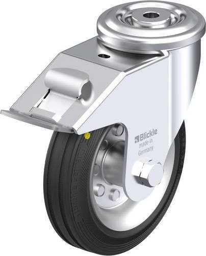 Blickle Lenkrolle LER-VE 150R-FI-EL mit Feststeller, Farbe Silber, Rad-Durchmesser: 15 cm, Tragfähigkeit: 135 kg - Bild 1