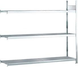 Schulte Lagertechnik Weitspannregal Anbauregal WS2000 aus Stahl und Spanplatte, Farbe: Silber, H x B x T: 200 x 200 x 80 cm - Bild 1