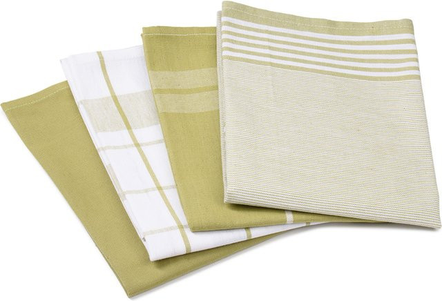 GÖZZE Geschirrtücher 4er Pack aus Baumwolle, Lindgrün, B: 50 cm, H: 70 cm - Bild 1
