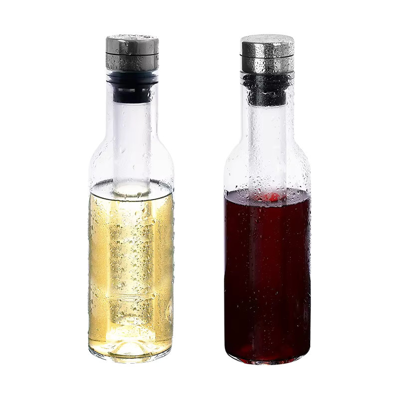 Jisite Kristallglas Weinkühler mit integriertem Stick in Transparent, Champagner-Dekanter und Flaschenkühler - Bild 2