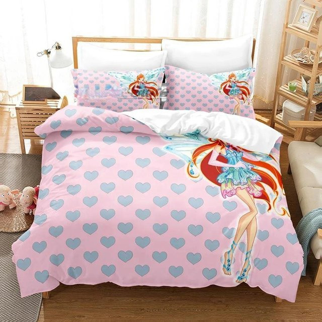 Winx Bettwäsche-Set von Binchi Outdoor Product in Pink mit 3D-Druck, bestehend aus Bettbezug und Kissenbezug, B/H: 260 x 220 cm - Bild 1