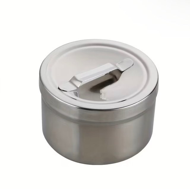 Denilk Medizinischer Alkoholbehälter mit Deckel und Desinfektionsgefäß in Silber - Bild 1