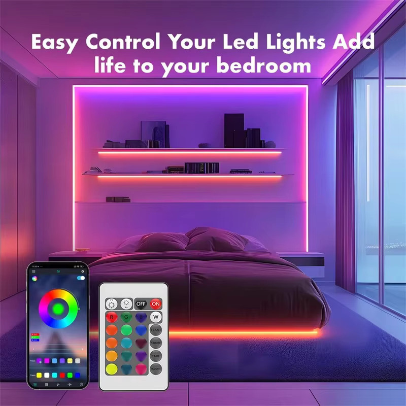 Acosh RGB LED Neon-Flex Seilbeleuchtung mit Bluetooth, App- und Fernbedienung, Multicolour Silikon-Dekorationslicht für dein Schlafzimmer - Bild 6