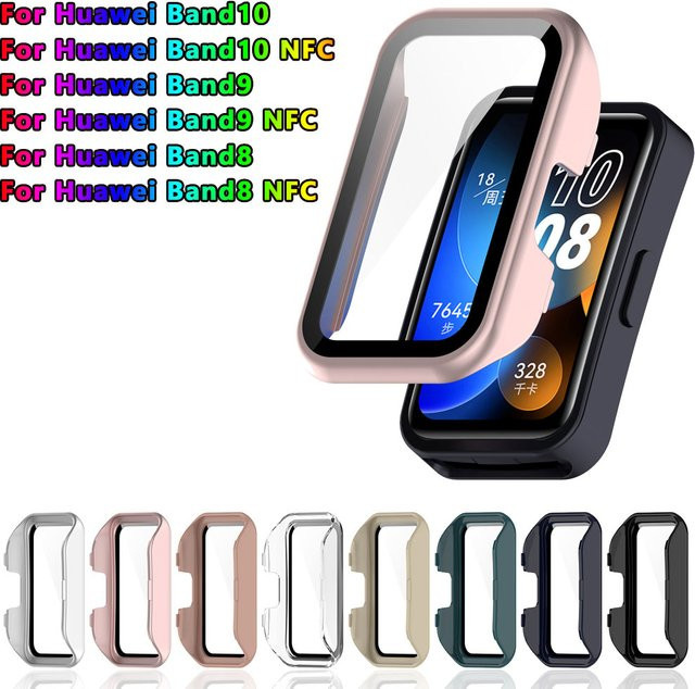 FancyWrist Hülle für Huawei Band 10 9 8, PC-Gehäuse, gehärtetes Glas, NFC, Unisex - Bild 1