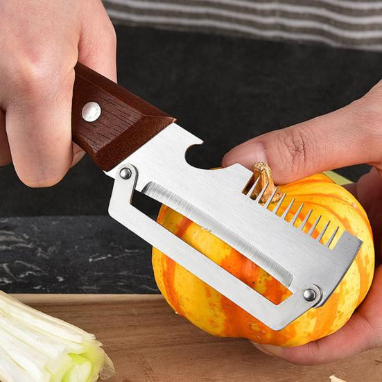 MGB 2-in-1 Obst- und Kartoffelschäler aus Edelstahl mit Holzgriff in Antikbraun - Bild 7