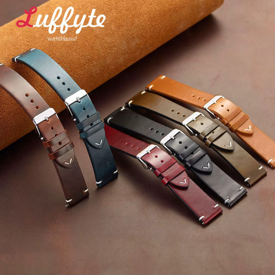 luffyte Uhrenarmband Wachsleder, Schnellverschluss-Federsteg, Herren - Bild 2