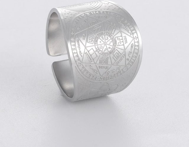 LIKGREAT Herrenring Edelstahl, Silber, Verstellbar - Bild 1