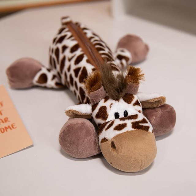 MARKET-3 Plüsch Federmäppchen mit Tier-Motiv Elefant Löwe oder Capybara, Große Kapazität Schreibwaren Aufbewahrungstasche für Kinder, Mehrfarbig, Breite: 26 cm - Bild 1
