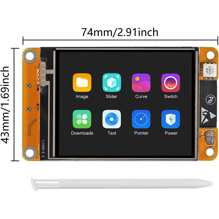 ESP32 LCD TFT-Modul mit 2,4 Zoll Touchscreen und ESP-WROOM-32 Smart Display, Multicolor, Auflösung 240 x 320 Pixel, mit Wi-Fi und Bluetooth - Bild 3