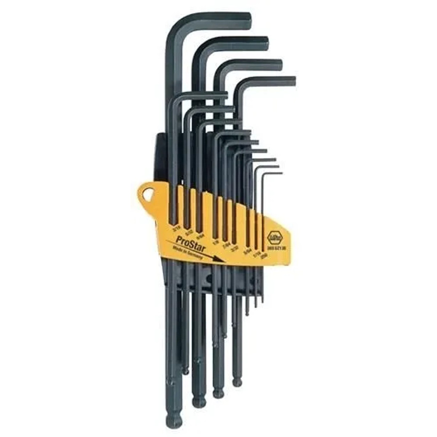 Wiha Stiftschlüssel-Set mit ProStar Halter, 13-teilig, Sechskant-Kugelkopf in Zoll-Ausführung, Schwarzoxidiert - Bild 3
