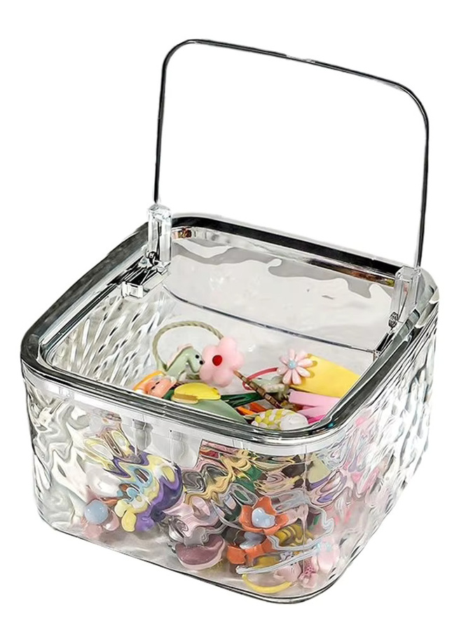 Transparenter Haar-Accessoires-Organizer aus Acryl zur Aufbewahrung von Haargummis, Stirnbändern, Schleifen und Wattestäbchen - Bild 5