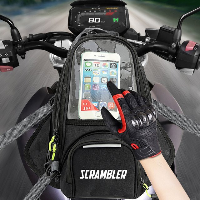 Multifunktionale Handy und Navigations Tanktasche für Ducati Scrambler 400 800 1100 in Schwarz - Bild 1