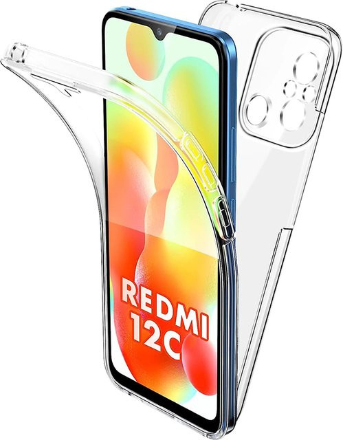Transparente Silikonhülle mit Hybrid PC Hard Coque für Xiaomi Redmi 12C 13C 14C 10C 9A 9C 8 8A Redmi Note 8 9 10 11 12 13 14 Pro mit 360 Grad Vollabdeckung - Bild 1