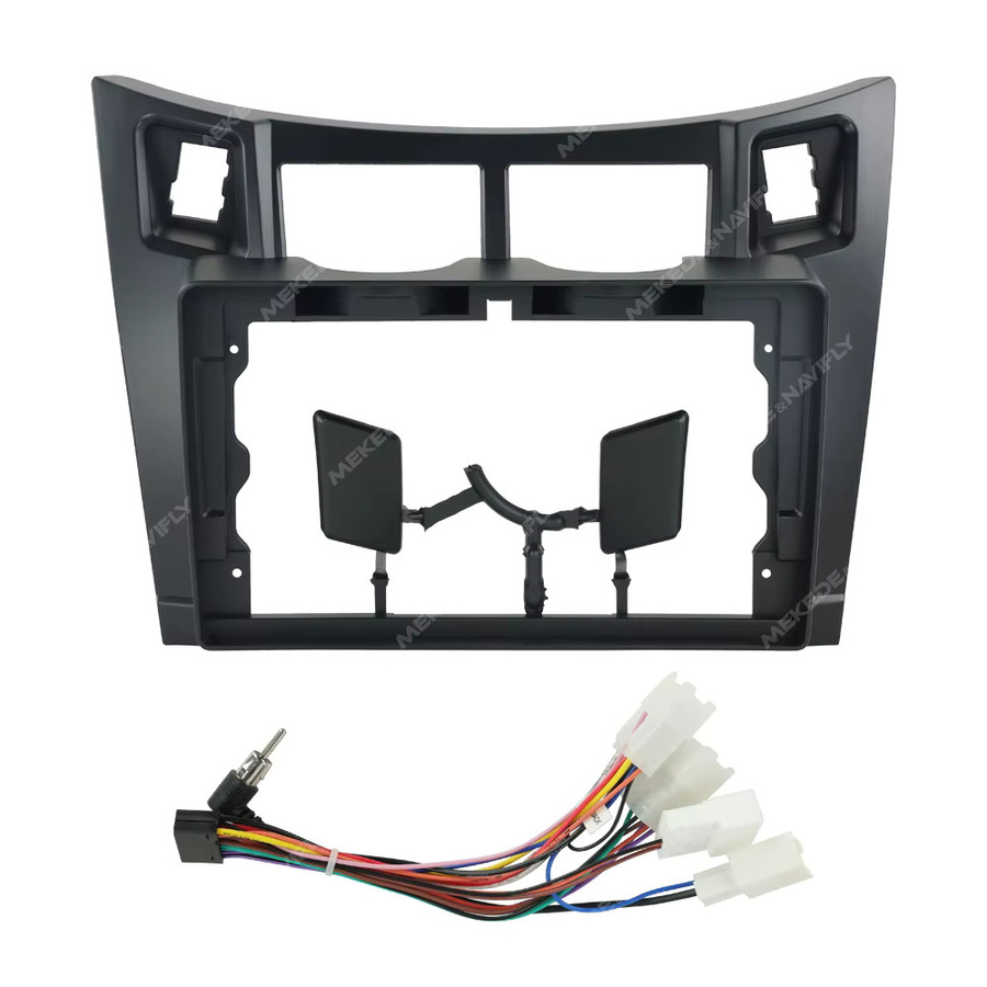 MEKEDE 9 Zoll Auto Multimedia Radio Rahmen Kit für Toyota Yaris 2005-2012 Armaturenbrett Kabel Panel Komplettset in Schwarz - Bild 3