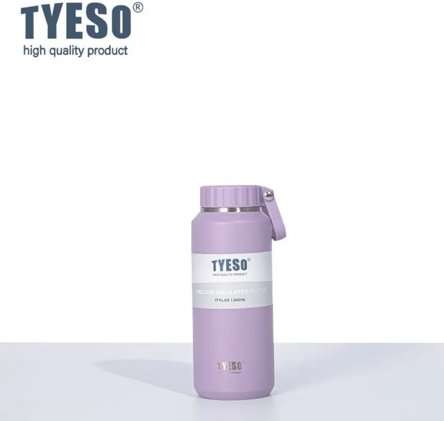 Tyeso Vakuum-Isolierflasche mit Easy-Pull-Becher und Griff, tragbare Thermoskanne für Sport und Freizeit, 710 ml - Bild 1