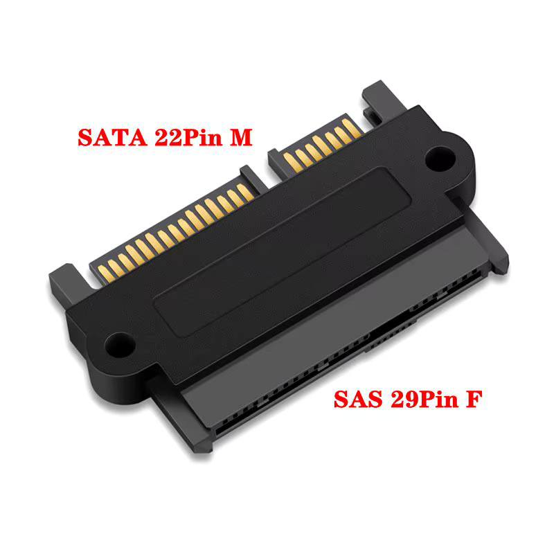 AXONUS SAS 29Pin auf SATA 22Pin Adapter, SFF-8482 Buchse auf 22Pin Stecker, Schwarz - Bild 2